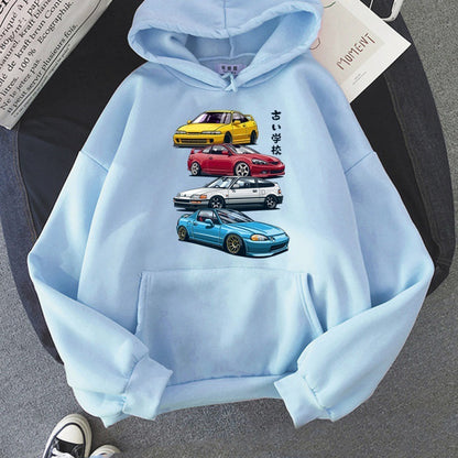 JDM Mix Car Print Hoodie Unisex 100% Cotton