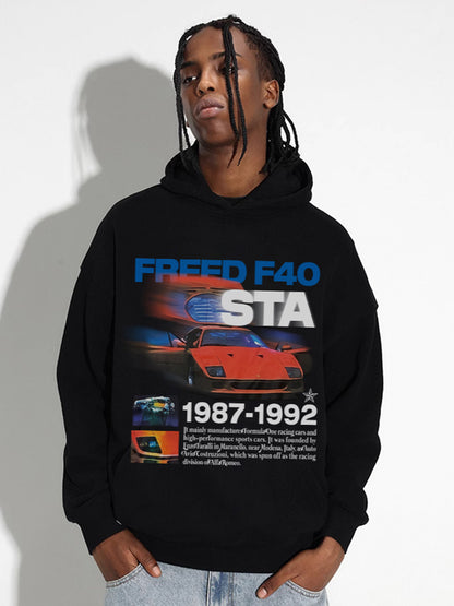 F4O Car-Print Hoodie Unisex 100% Cotton