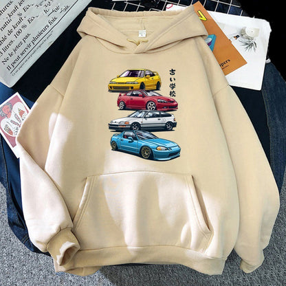 JDM Mix Car Print Hoodie Unisex 100% Cotton