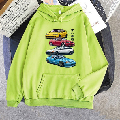 JDM Mix Car Print Hoodie Unisex 100% Cotton